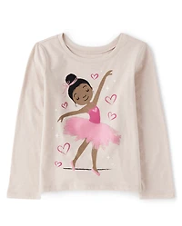 Baby And Toddler Girls Ballerina Graphic Tee