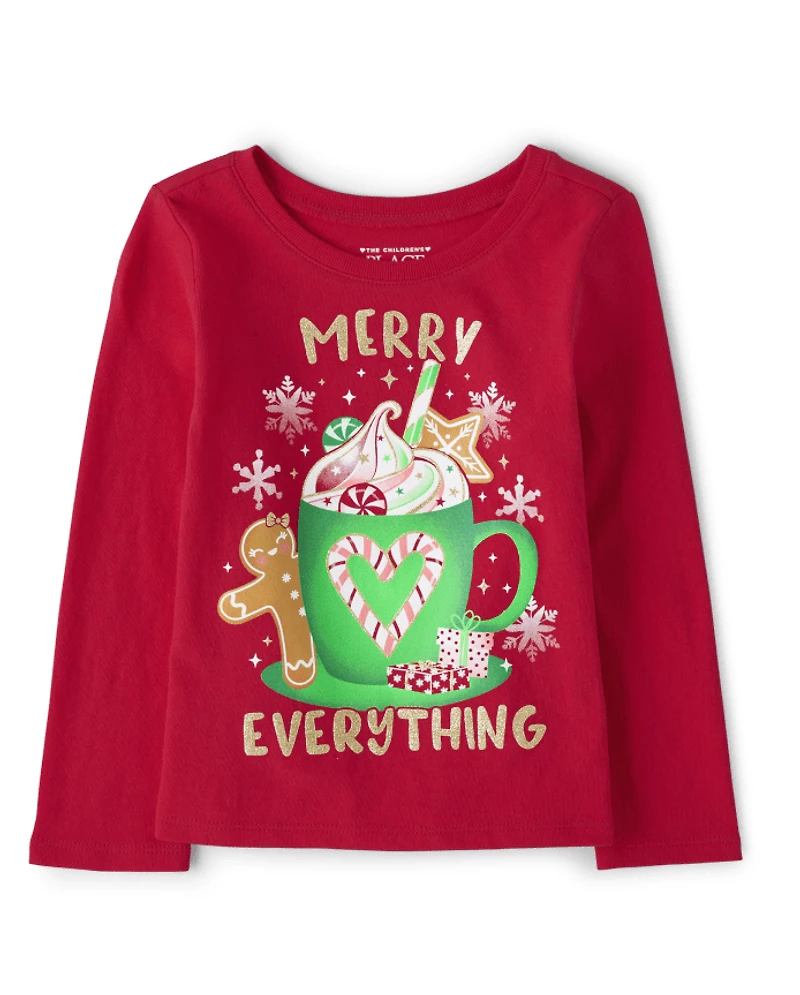 Baby And Toddler Girls Merry Everything Graphic Tee