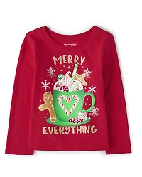 Baby And Toddler Girls Merry Everything Graphic Tee