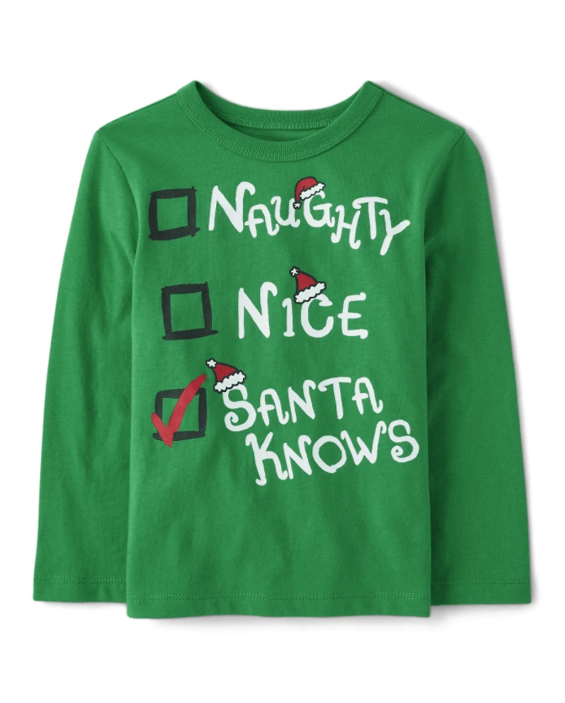 Baby And Toddler Boys Naughty Nice List Graphic Tee