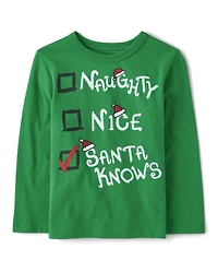Baby And Toddler Boys Naughty Nice List Graphic Tee