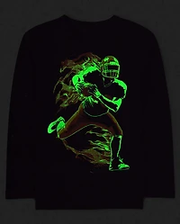 Boys Glow Football Graphic Tee