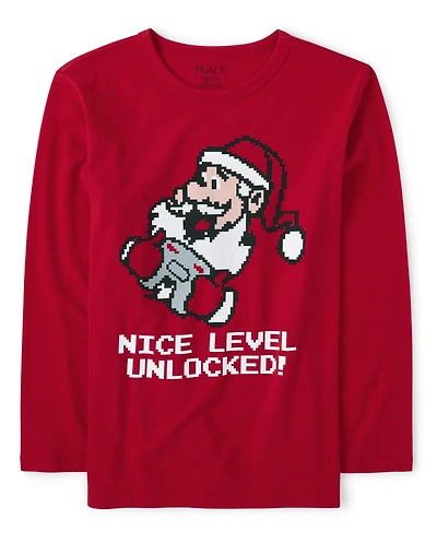 T-shirt graphique Santa Gamer pour garçons