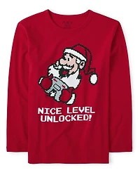 T-shirt graphique Santa Gamer pour garçons