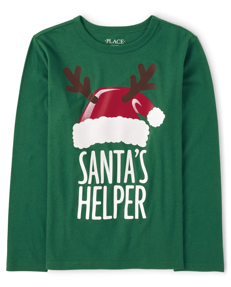 Kids Matching Family Santa's Helper Graphic Tee