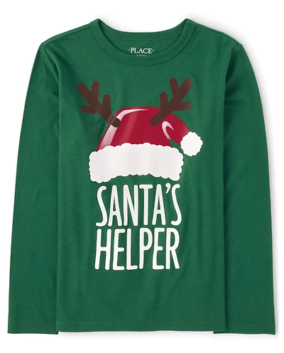 Kids Matching Family Santa's Helper Graphic Tee