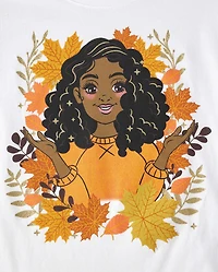 Girls Autumn Leaves Graphic Tee