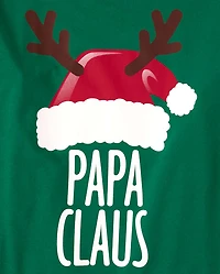 Mens Matching Family Papa Claus Graphic Tee