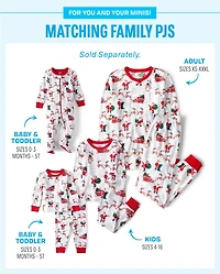 Baby And Toddler Matching Family Santa Reindeer Snug Fit Cotton Footed One Piece Pajamas