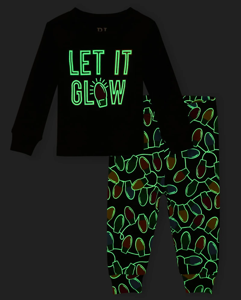 Baby And Toddler Matching Family Glow Let It Snug Fit Cotton Pajamas