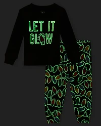 Baby And Toddler Matching Family Glow Let It Snug Fit Cotton Pajamas