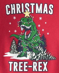 Baby And Toddler Matching Family Glow Christmas Tree-Rex Snug Fit Cotton Pajamas