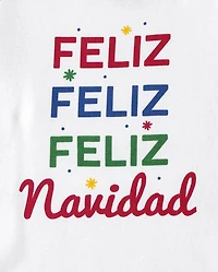 Baby And Toddler Matching Family Feliz Navidad Snug Fit Cotton Pajamas