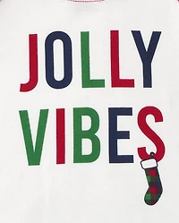 Baby And Toddler Matching Family Jolly Vibes Snug Fit Cotton Pajamas