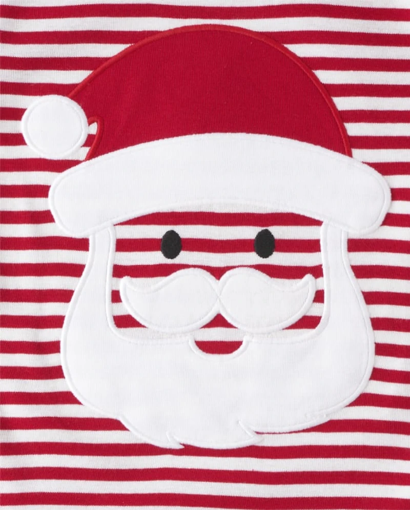 Kids Striped Santa Snug Fit Cotton Pajamas