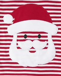 Kids Striped Santa Snug Fit Cotton Pajamas