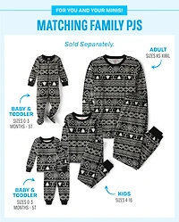 Kids Matching Family Candy Cane Fairisle Snug Fit Cotton Pajamas