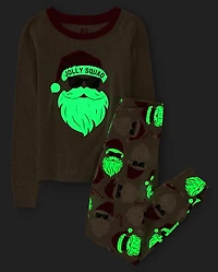 Kids Matching Family Glow Jolly Squad Snug Fit Cotton Pajamas