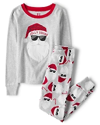 Kids Matching Family Glow Jolly Squad Snug Fit Cotton Pajamas