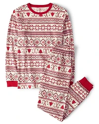 Adult Matching Family Candy Cane Fairisle Cotton Pajamas