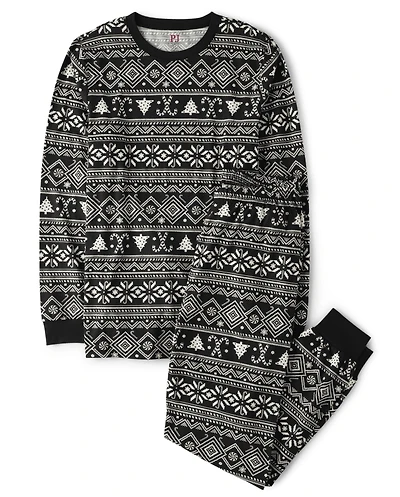 Adult Matching Family Candy Cane Fairisle Cotton Pajamas
