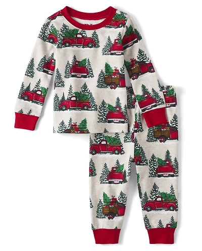 Baby And Toddler Matching Family Truck Snug Fit Cotton Pajamas