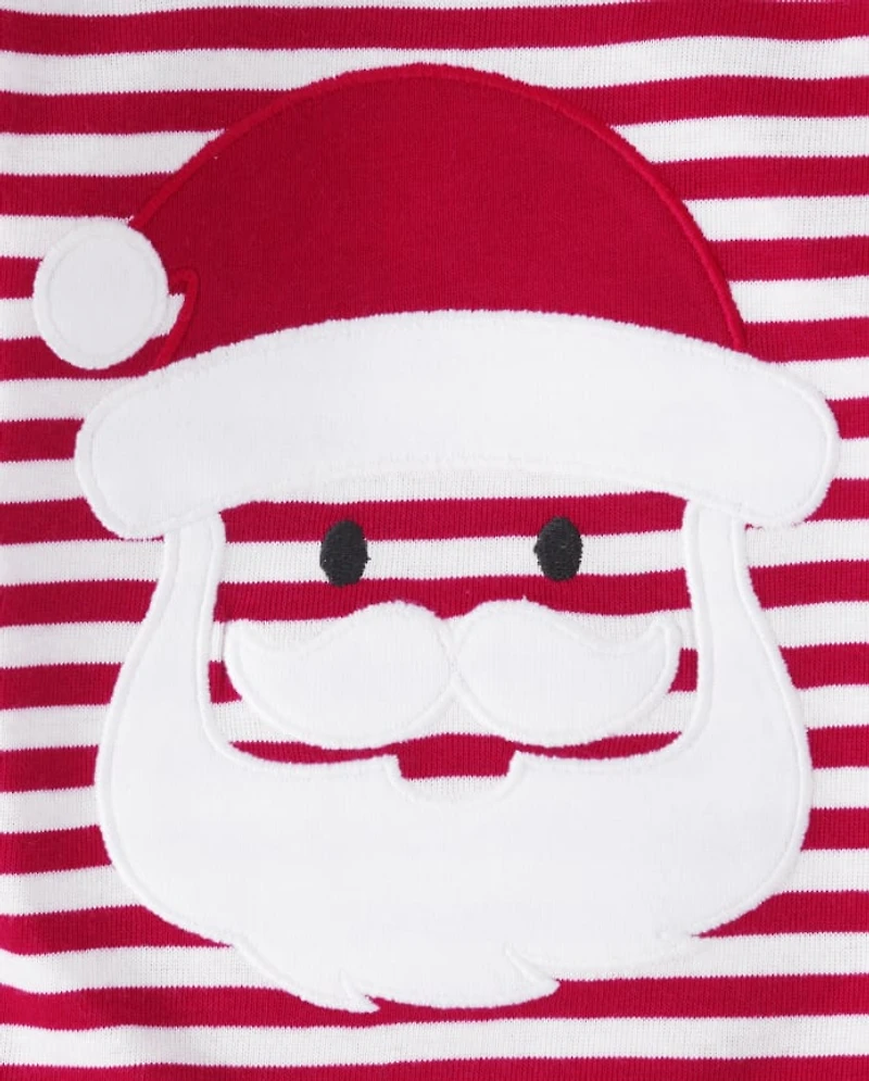 Baby And Toddler Striped Santa Snug Fit Cotton Pajamas