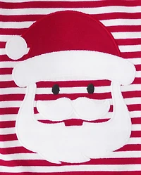 Baby And Toddler Striped Santa Snug Fit Cotton Pajamas