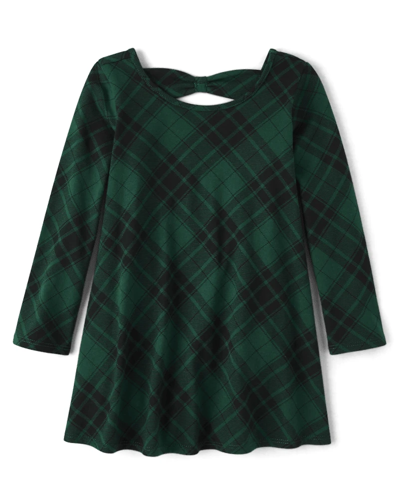 Baby And Toddler Girls Plaid Cut Out Dress