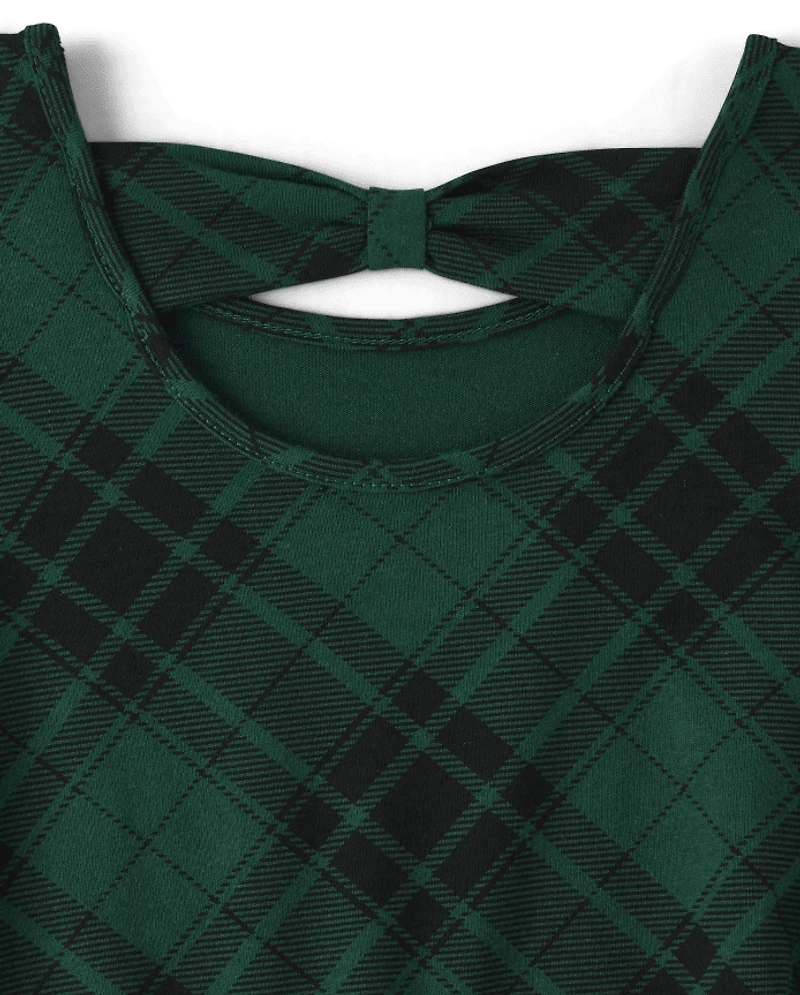 Baby And Toddler Girls Plaid Cut Out Dress