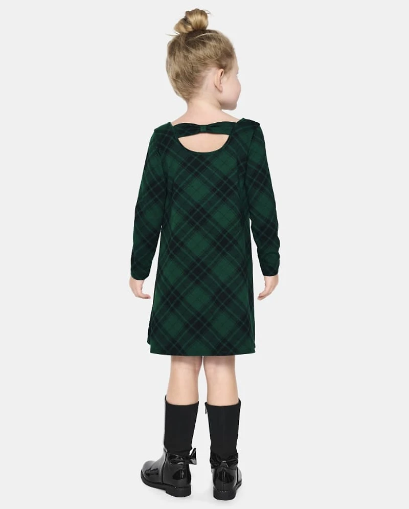 Baby And Toddler Girls Plaid Cut Out Dress