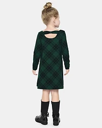 Baby And Toddler Girls Plaid Cut Out Dress
