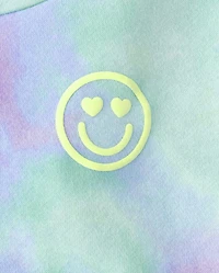 Toddler Girls Rainbow Tie Dye Fleece 2-Piece Outfit Set