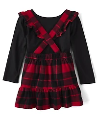 Ensemble de tenue 2 pièces à carreaux Buffalo pour petites filles