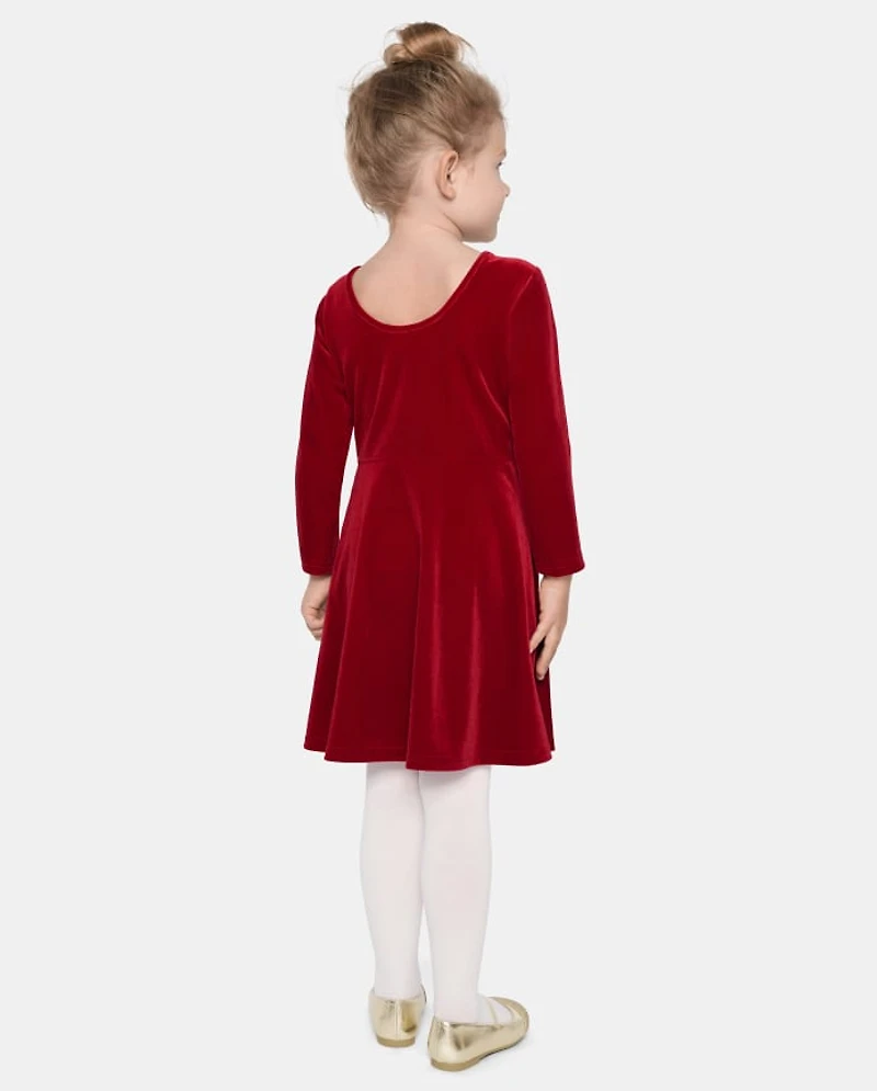 Baby And Toddler Girls Velour Everyday Dress