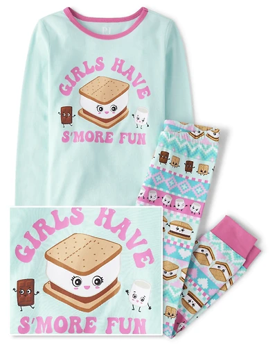 Girls S'more Fun Snug Fit Cotton Pajamas