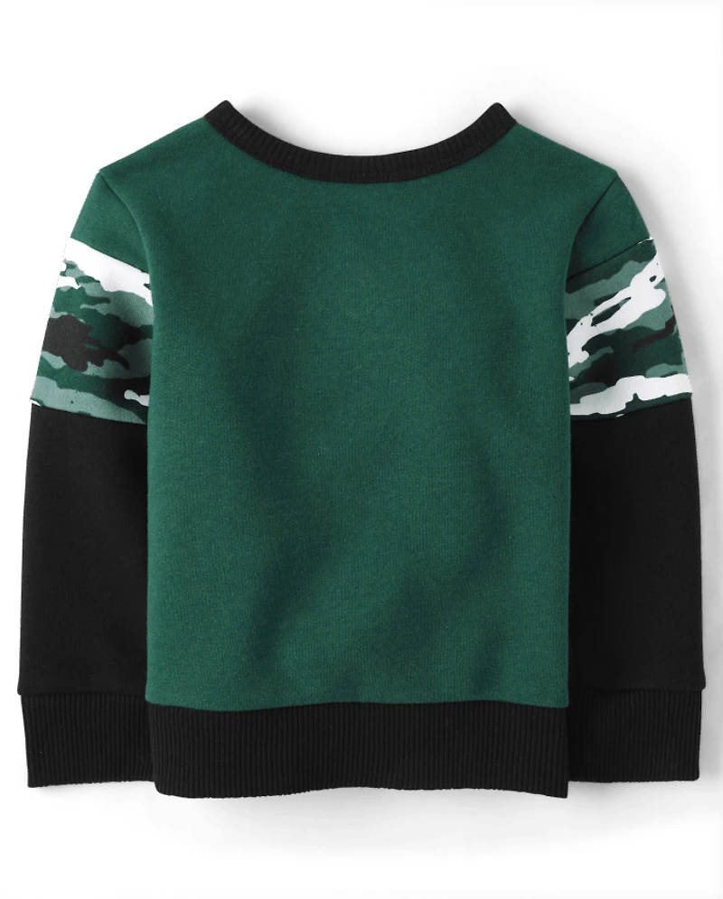 Baby And Toddler Boys Camo Colorblock Premium Fleece 2-Piece Outfit Set
