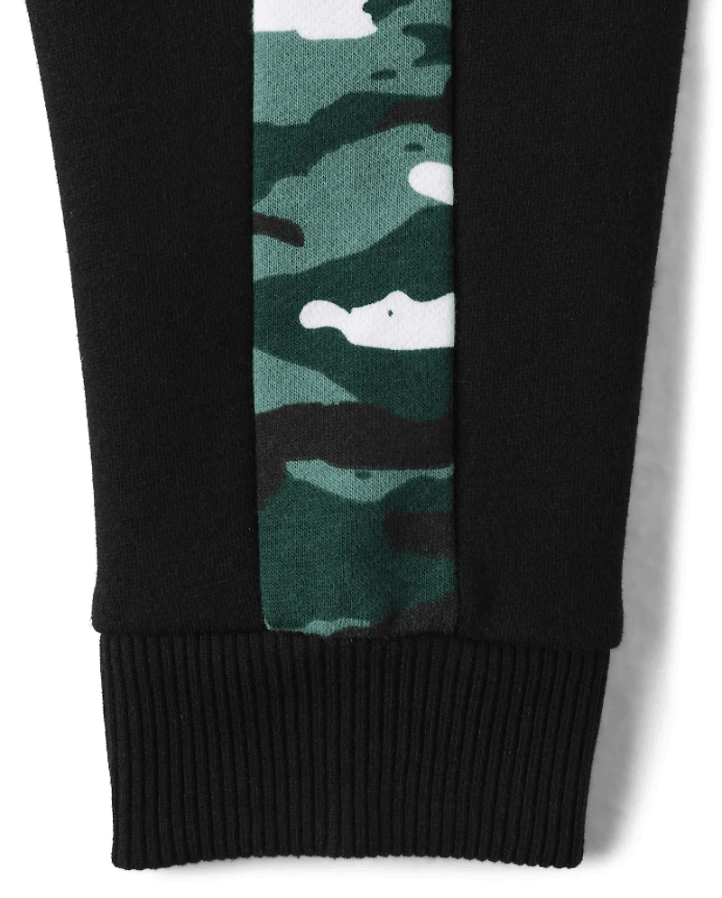 Baby And Toddler Boys Camo Colorblock Premium Fleece 2-Piece Outfit Set