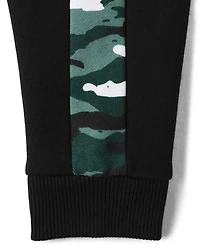 Baby And Toddler Boys Camo Colorblock Premium Fleece 2-Piece Outfit Set