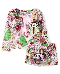 Pyjama en molleton de Noël pour filles