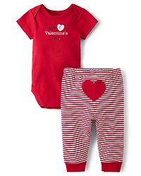 Ensemble de vêtements jeu 2 pièces pour la Saint-Valentin Bébé First