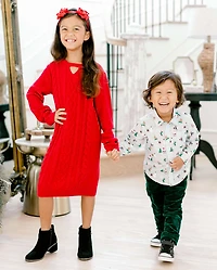 Baby And Toddler Boys Christmas Poplin Button Up Shirt