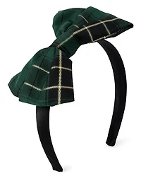 Girls Plaid Bow Headband