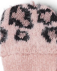 Girls Leopard Pop Top Gloves