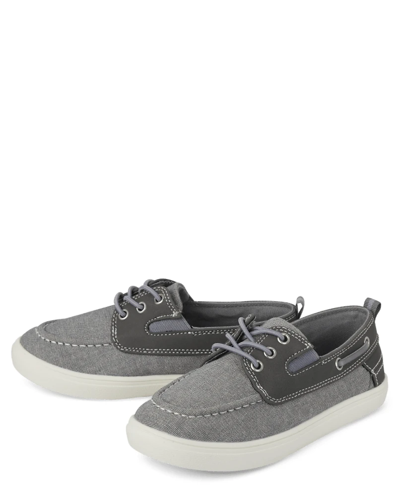 Kids Chambray Boat Shoes