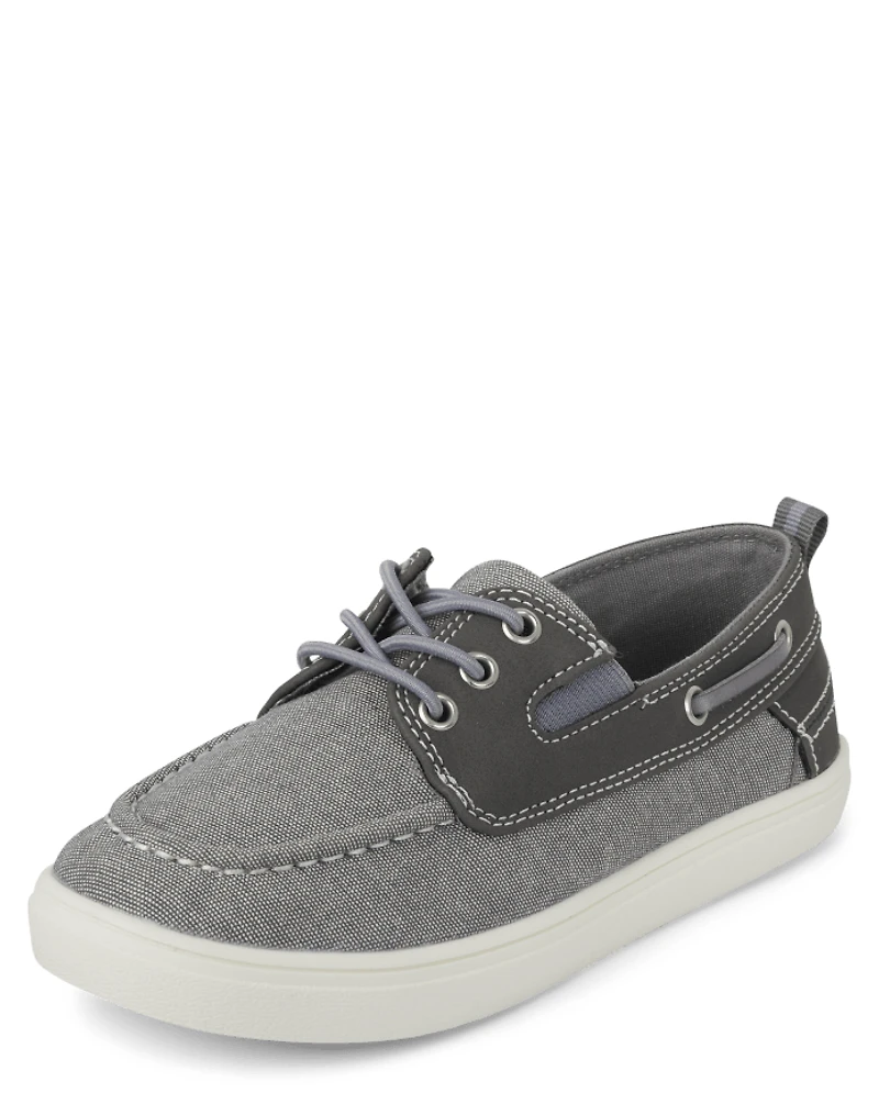 Kids Chambray Boat Shoes