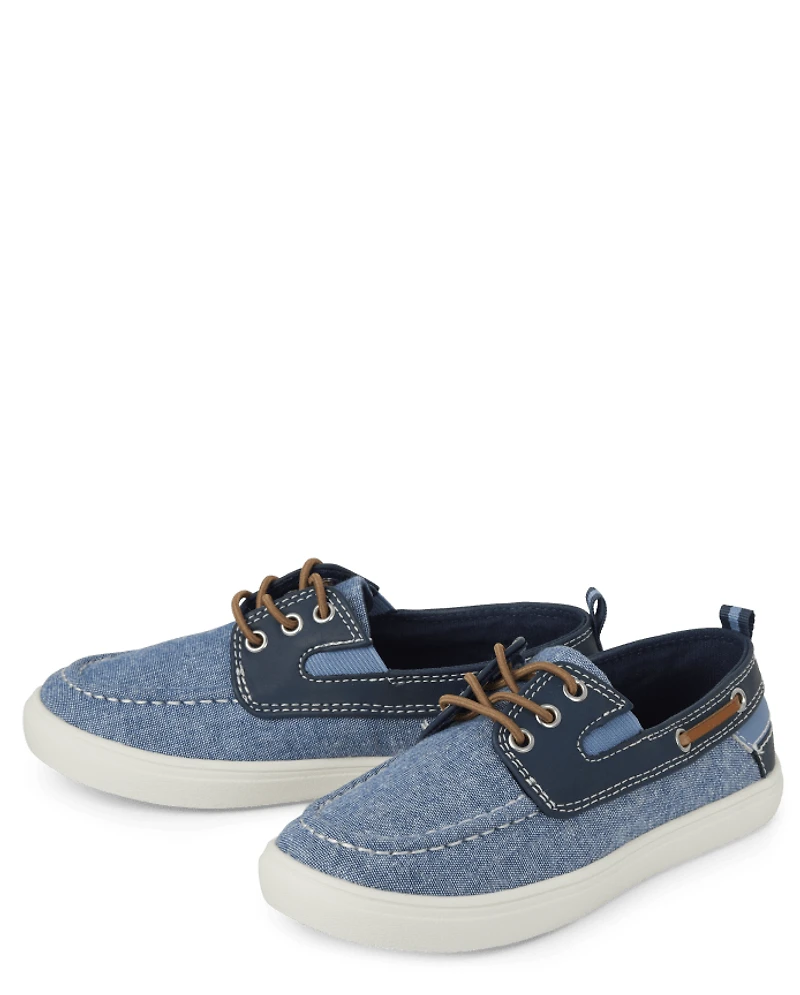 Chaussures bateau en chambray pour enfants