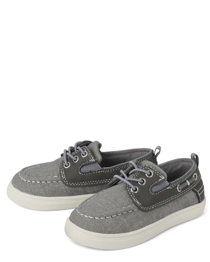 Toddler Boys Chambray Boat Shoes