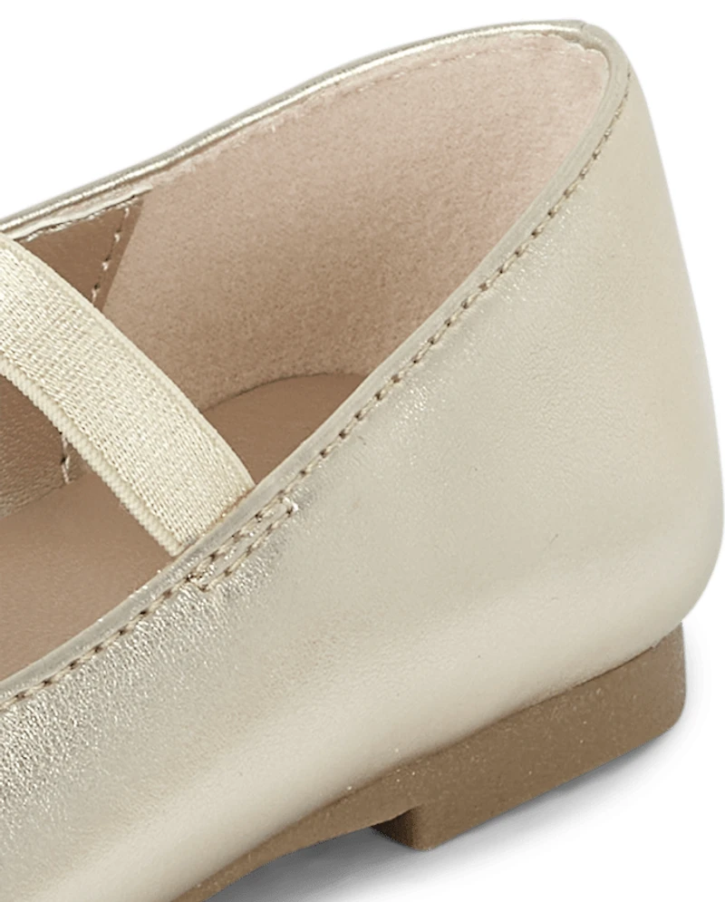 Toddler Girls Metallic Glitter Ballet Flats