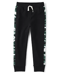 Boys Camo Side Stripe Fleece Jogger Pants